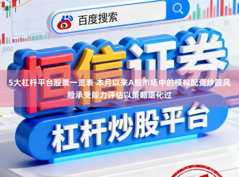 5大杠杆平台股票一览表 本月以来A股市场中的模拟配资炒股风险承受能力评估以策略退化过
